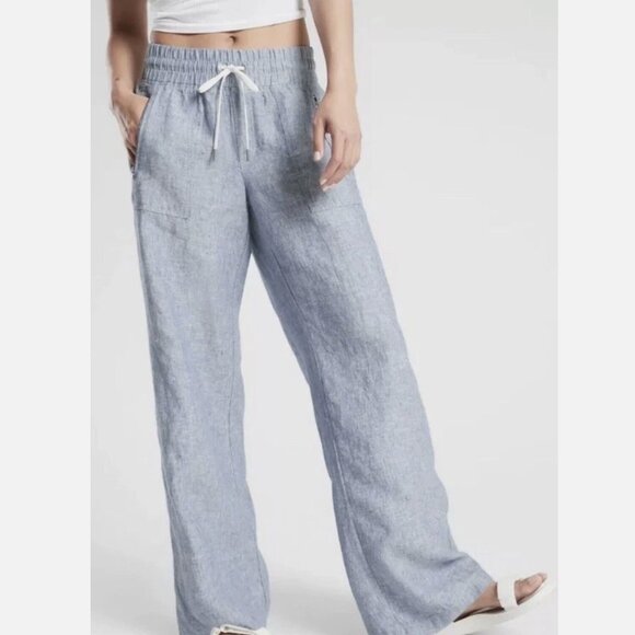 Athleta Cabo Linen Wide Leg Pant Size 0 - Picture 1 of 11
